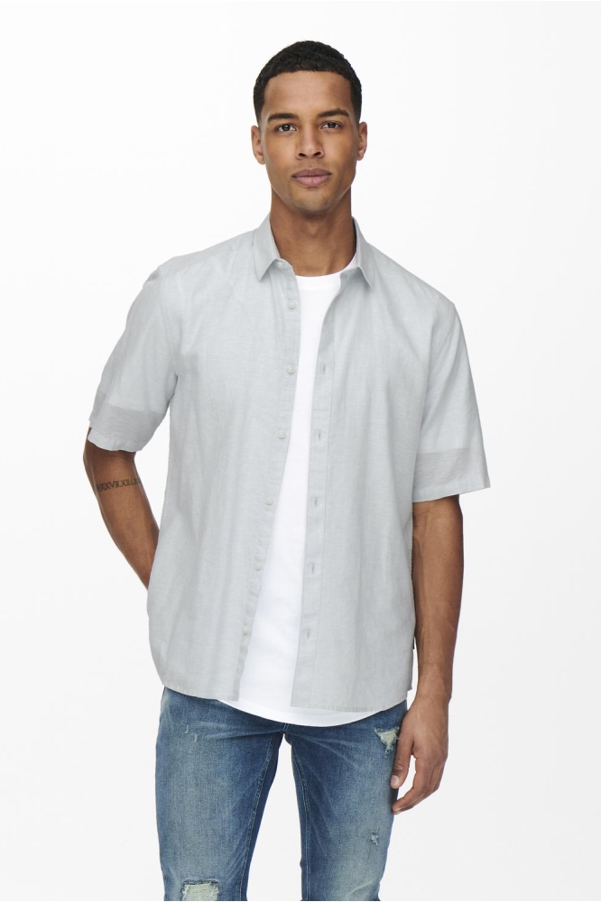 ONSCAIDEN SS SOLID LINEN SHIRT NOOS 22009885 CASHMERE BLUE